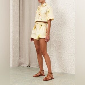 Floral Yellow Women's Set - Top and Shorts